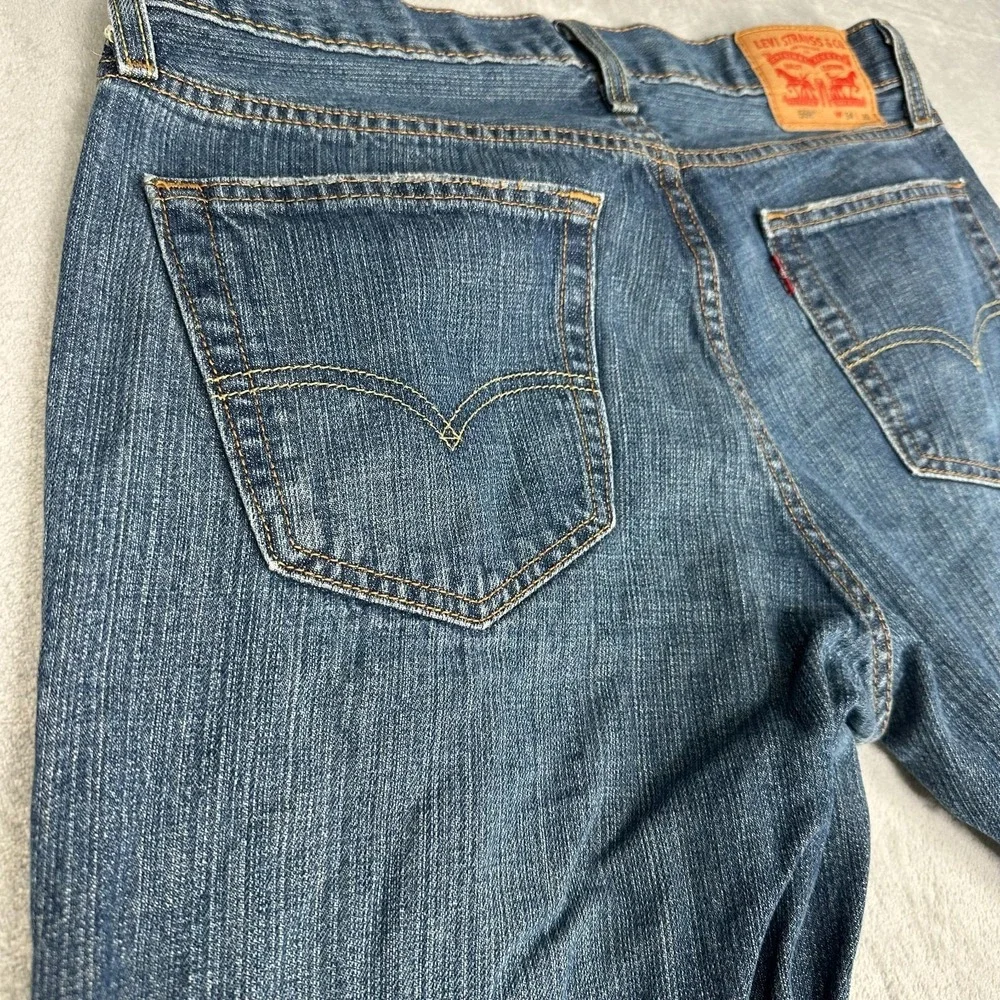 Levis 559 Jeans Mens 34x30 Blue Regular Straight Mid Rise Medium Wash